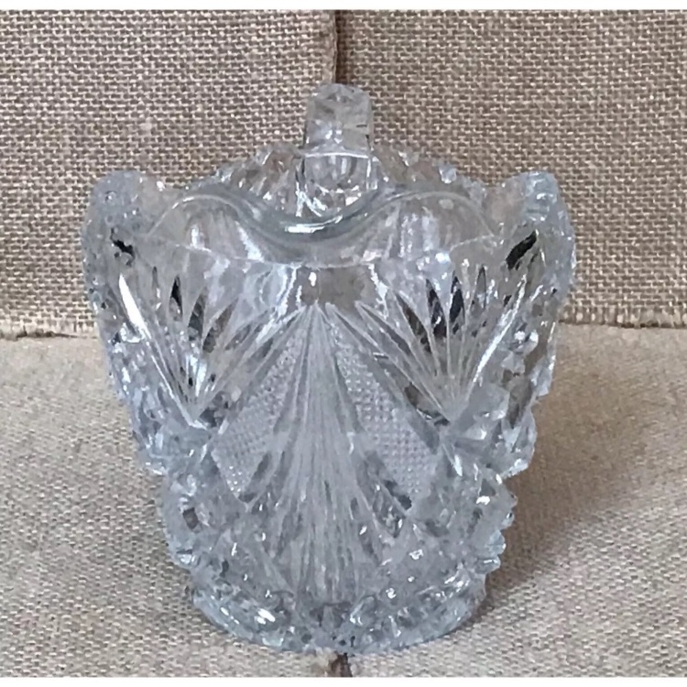 Vintage Imperial Pressed Glass Hobstar And Arches Clear Creamer Fairycore AS IS - Picture 3 of 9